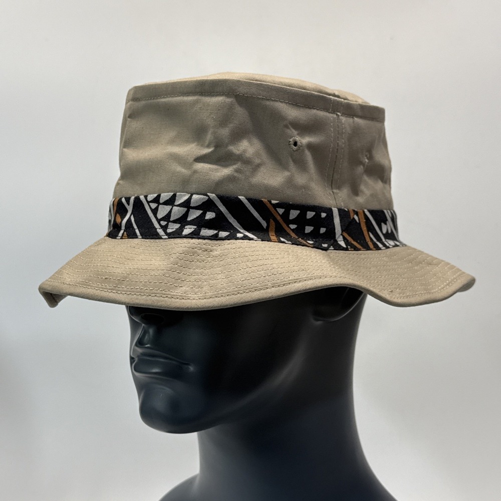 Vintage Kmart Bucket Hat Cap Easy To Roll Up Retro Large Tan 70s 80s NWT